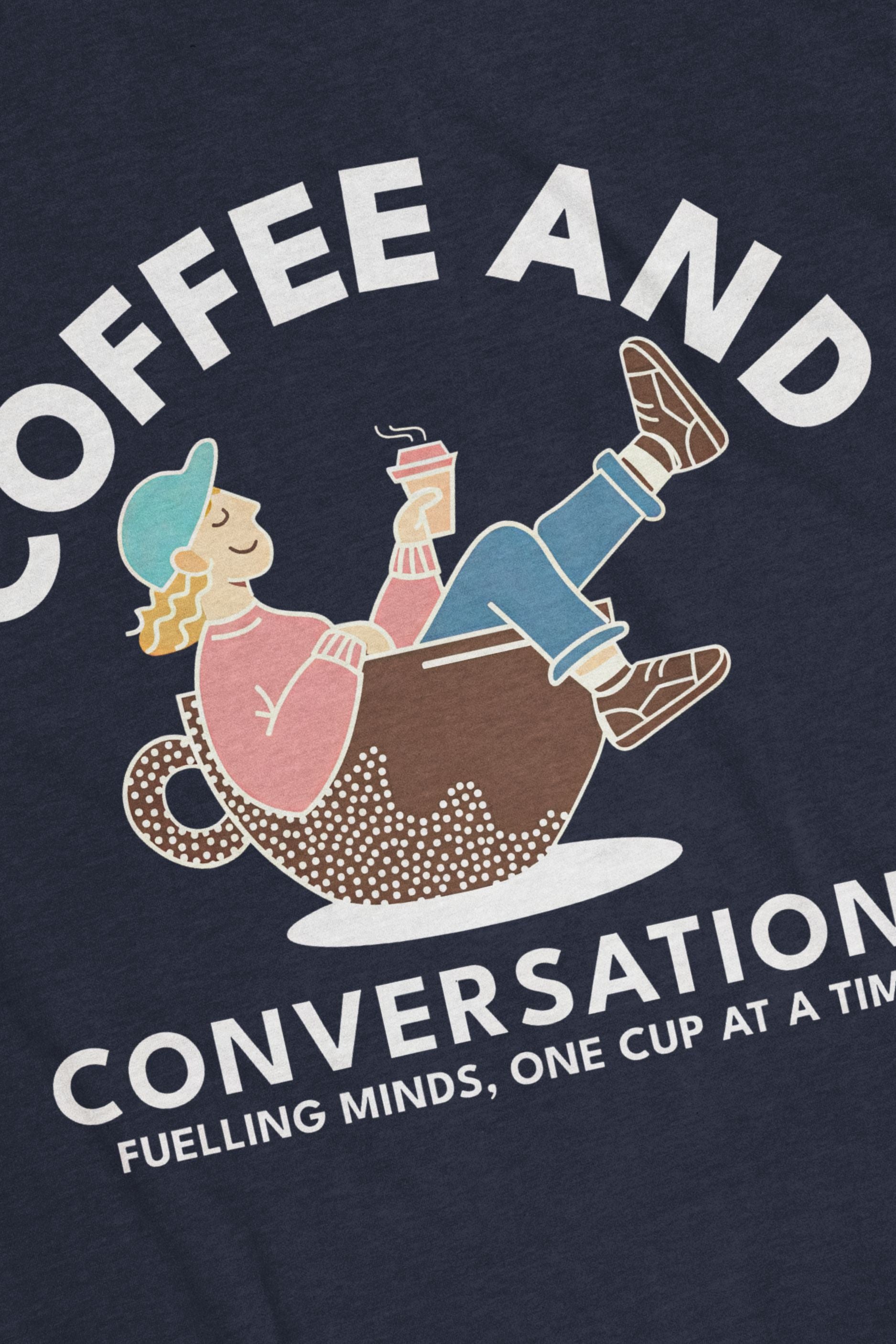 COFFEE AND CONVERSATIONS BOXY TEE